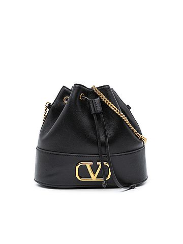 Valentino Mini Nappa Leather VLogo Signature Chain Bucket Bag (view 1)