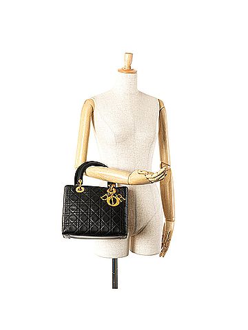 Dior Medium Lambskin Cannage Lady Dior (view 2)
