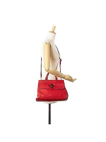 Gucci Medium Leather Bamboo Daily Satchel (view 2)