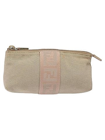 Fendi Beige Canvas Clutch Bag (view 1)