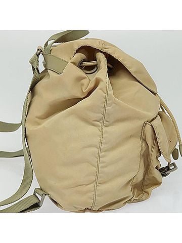 Prada Tessuto Beige Synthetic Backpack Bag (view 2)