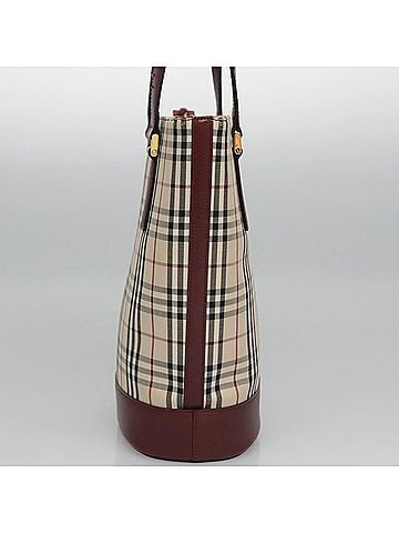 Burberry Nova Check Beige Canvas Tote Bag (view 2)