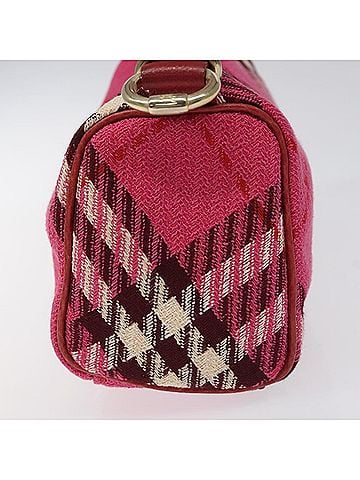 Burberry Nova Check Pink Canvas Handbag (view 2)