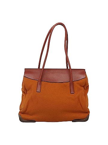 Prada Orange Cotton Tote Bag (view 1)