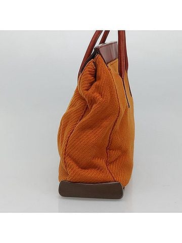 Prada Orange Cotton Tote Bag (view 2)