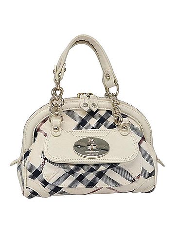 Burberry Nova Check White Canvas Handbag (view 1)