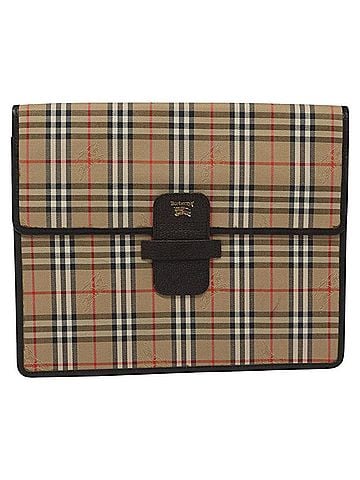 Burberry Nova Check Beige Canvas Clutch Bag (view 1)