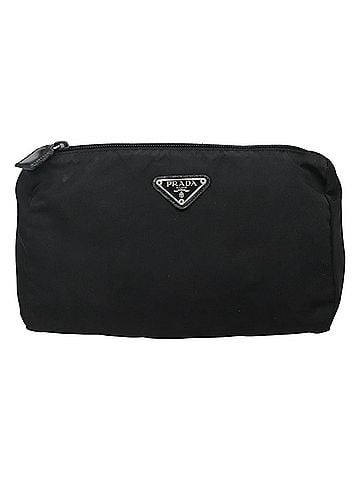 Prada Cosmetic Pouch Black Synthetic Clutch Bag (view 1)