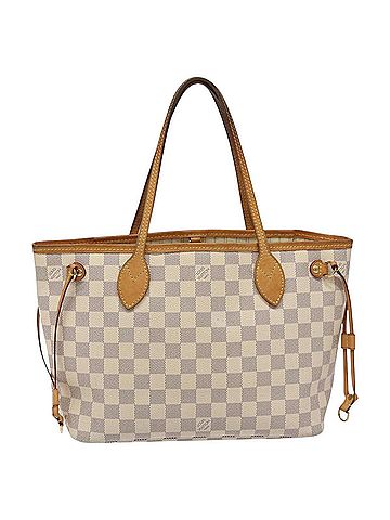 Louis Vuitton Neverfull Pm White Canvas Tote Bag (view 1)