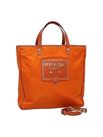 Prada Re-Nylon Orange Synthetic Tote Bag (view 1)
