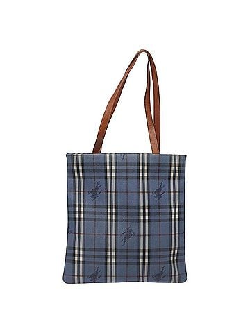 Burberry Nova Check Blue Canvas Tote Bag (view 1)