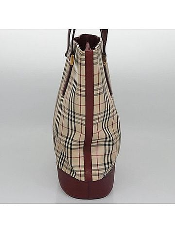 Burberry Nova Check Beige Canvas Tote Bag (view 2)