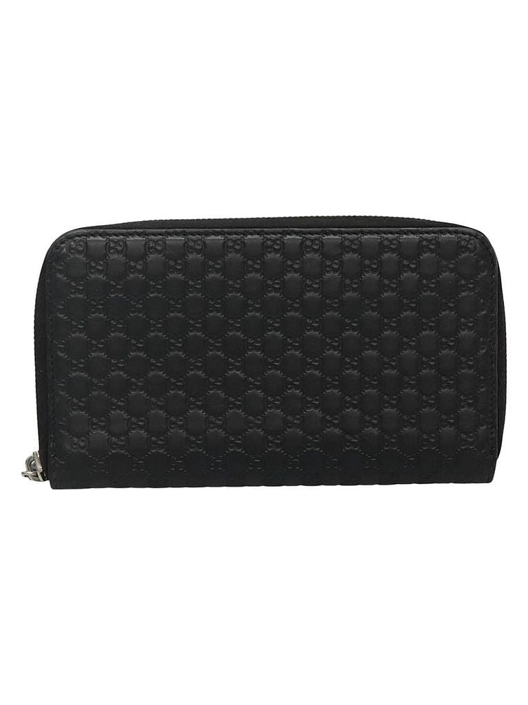 Gucci 100% Leather Solid Black Zip Around Black Leather Wallet One size - photo 1