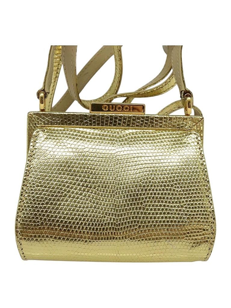 Gucci 100% Leather Solid Gold Gold Leather Shoulder Bag One size - photo 1