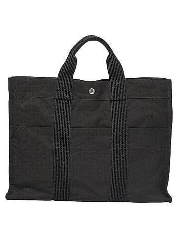 Hermès Herline Grey Canvas Tote Bag (view 1)