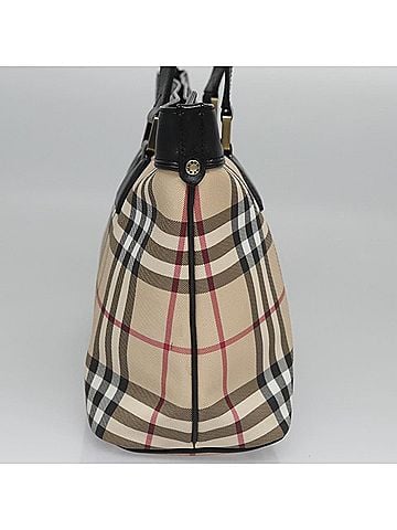 Burberry Nova Check Beige Canvas Tote Bag (view 2)