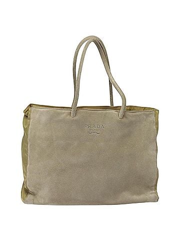Prada Beige Suede Tote Bag (view 1)