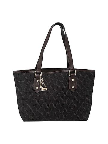 Gucci Gg Canvas Black Canvas Tote Bag (view 1)