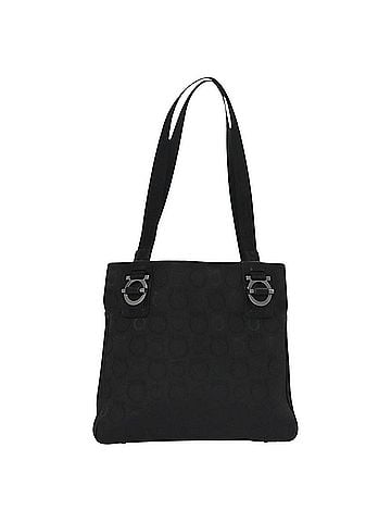 Salvatore Ferragamo Black Canvas Tote Bag (view 1)