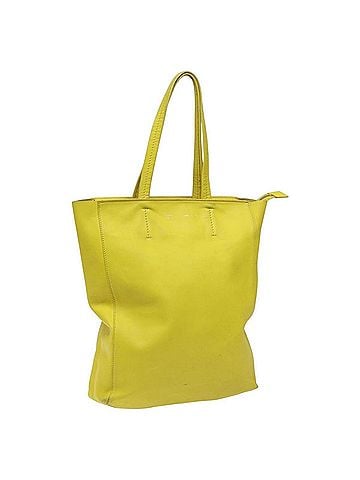 Céline Cabas Vertical Yellow Leather Handbag (view 1)