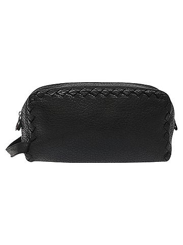 Bottega Veneta Intrecciato Black Leather Clutch Bag (view 1)