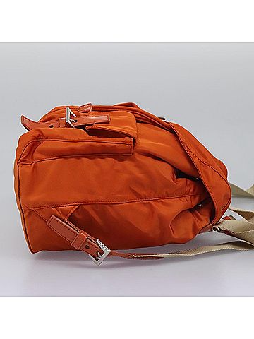 Prada Tessuto Orange Synthetic Backpack Bag (view 2)