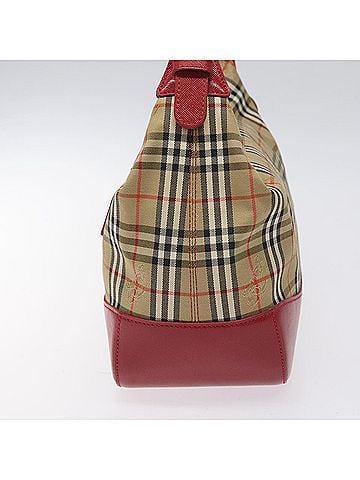 Burberry Nova Check Beige Canvas Shoulder Bag (view 2)