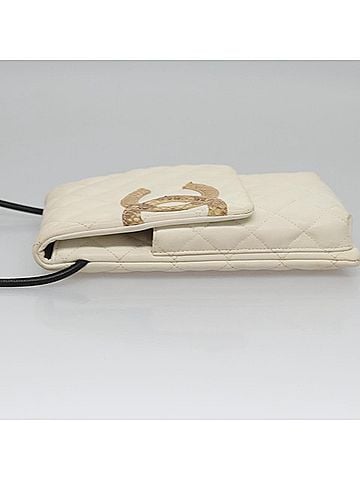 Chanel Cambon White Leather Shoulder Bag (view 2)
