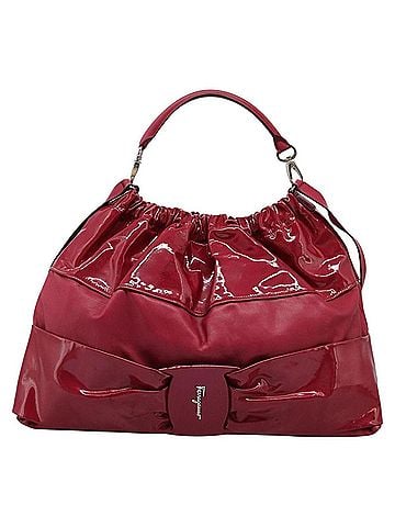 Salvatore Ferragamo Vara Pink Patent Leather Handbag (view 1)