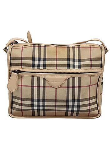 Burberry Nova Check Beige Canvas Shoulder Bag (view 1)