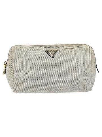 Prada Grey Canvas Clutch Bag (view 1)