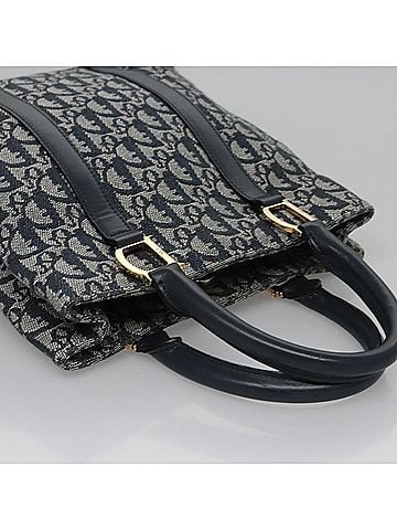 Dior Trotter Navy Canvas Tote Bag (view 2)