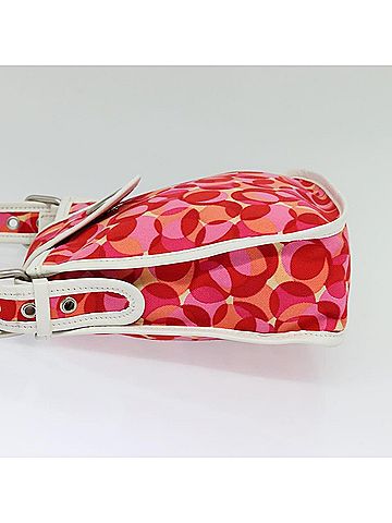 Céline Red Canvas Shoulder Bag (view 2)
