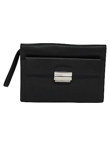 Versace Black Leather Clutch Bag (view 1)
