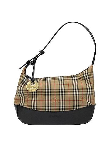 Burberry Nova Check Beige Leather Shoulder Bag (view 1)