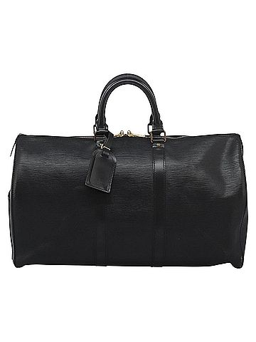 Louis Vuitton Keepall 45 Black Leather Travel Bag (view 1)