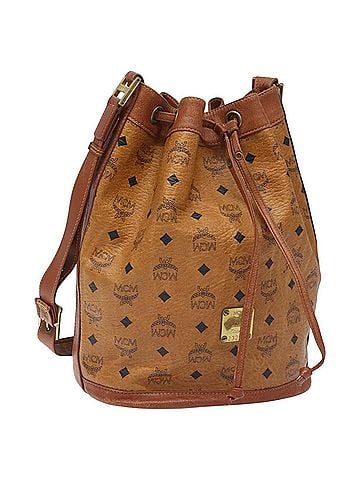 MCM Visetos Brown Canvas Shoulder Bag (view 1)