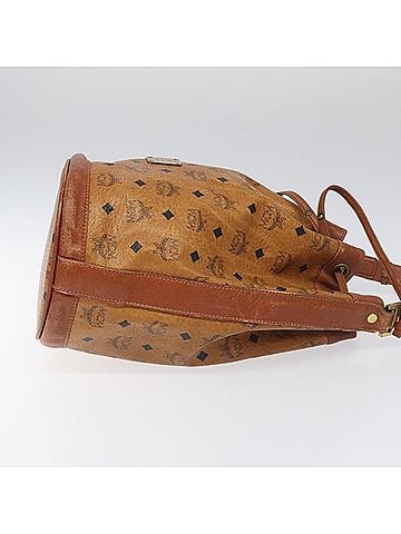 MCM Visetos Brown Canvas Shoulder Bag (view 2)