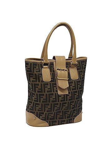 Fendi Zucca Brown Canvas Tote Bag (view 1)