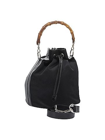 Gucci Bamboo Black Synthetic Handbag (view 1)
