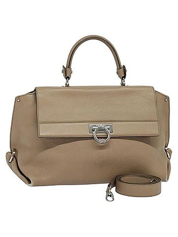 Salvatore Ferragamo Sofia Beige Leather Handbag (view 1)