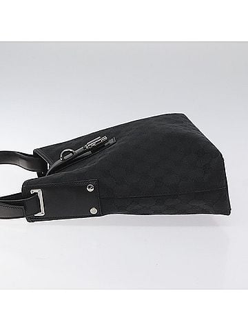 Gucci Jackie Vintage Black Canvas Shoulder Bag (view 2)