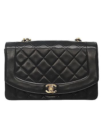 Chanel Diana Black Leather Shoulder Bag (view 1)