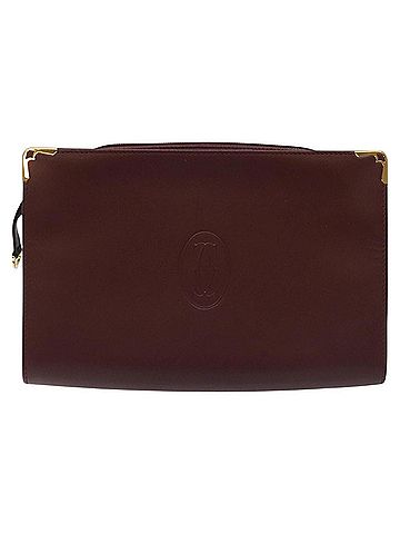 Cartier Must De  Red Leather Clutch Bag (view 1)