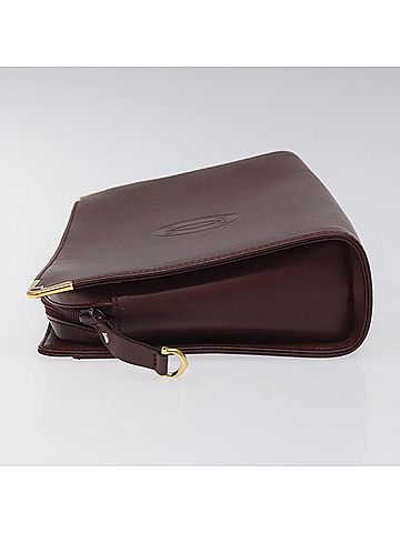 Cartier Must De  Red Leather Clutch Bag (view 2)