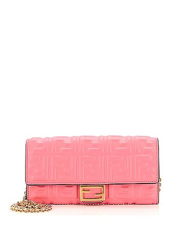 Fendi Baguette Continental Wallet on Chain Zucca Embossed Leather (view 1)