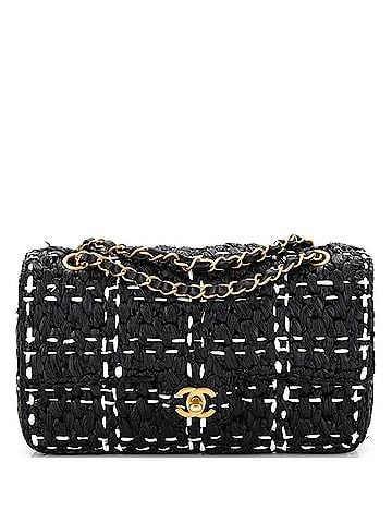 Chanel CC Chain Flap Bag Tweed Effect Braided Raffia Medium (view 1)