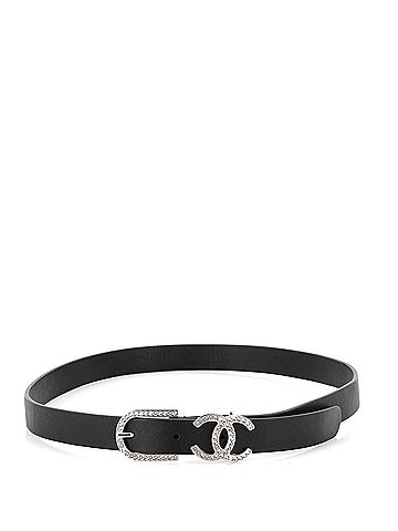 Chanel CC Buckle Belt Leather with Crystal Embellished Metal Thin (view 2)