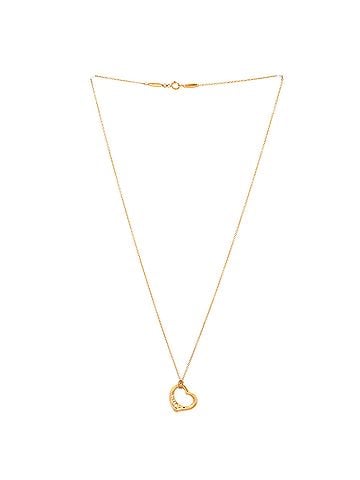 Tiffany & Co. Elsa Peretti Open Heart 5 Diamonds Pendant Necklace 18K Rose Gold with Diamonds (view 2)