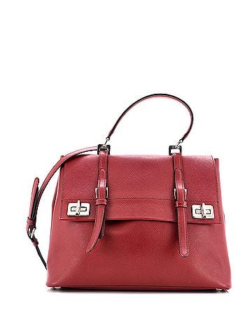 Prada Dual Flap Double Turn Lock Satchel City Calfskin Medium (view 1)